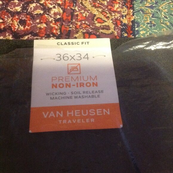 Van Heusen Men's Gray Traveler Dress Pants - 36"W x 34"L - New with Tags - Picture 1 of 5